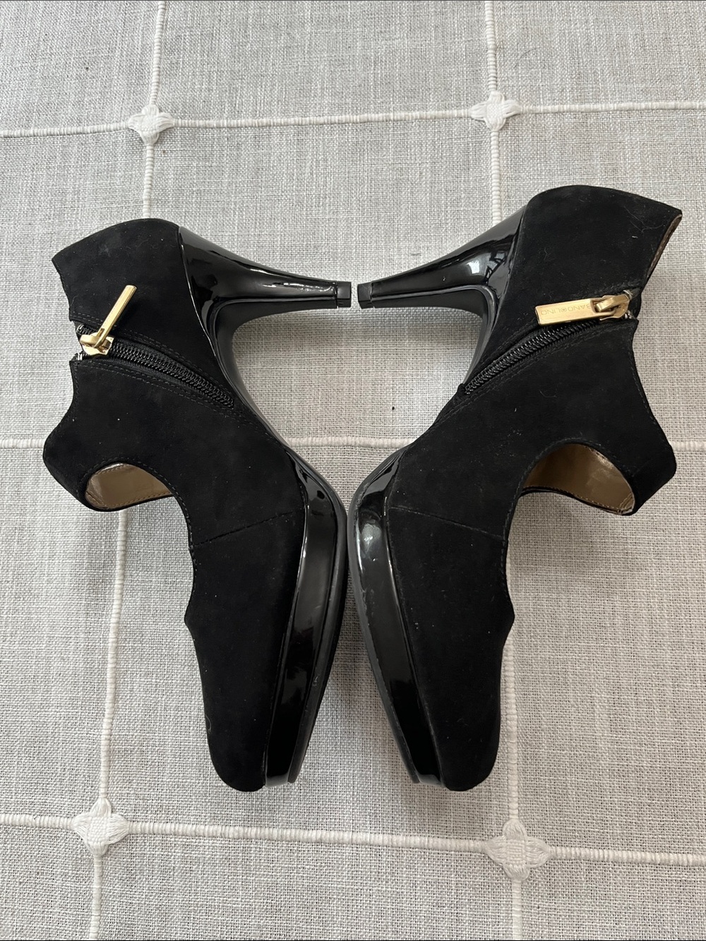 Bandolino Black Suede Mary Jane Platform Heels - Picture 2 of 6